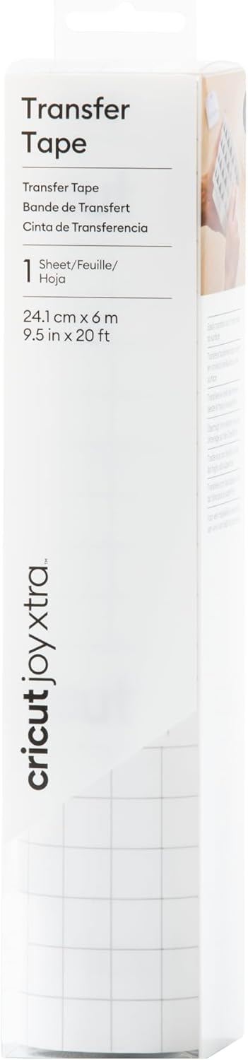 Cricut Joy Xtra Vinyl Transfer Tape (9.5 in x 20 ft), Clear Vinyl Transfer Paper for Labels, DIY Crafts & More, Works with Most Vinyl Types Joy Xtra Machine