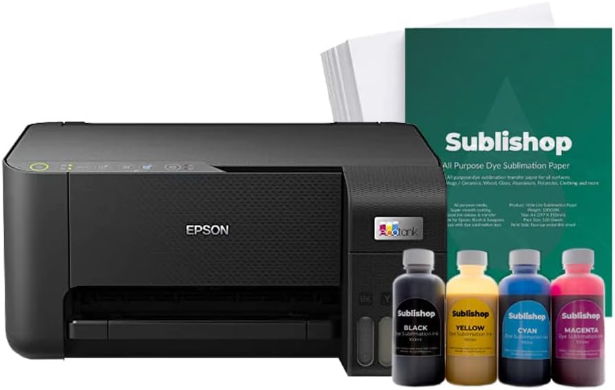 Sublishop Converted Sublimation Printer Epson EcoTank ET-2862 (Upgraded from ET-2814) Compatible - Plug and Print Starter Bundle