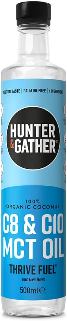 Hunter & Gather Premium C8 & C10 MCT Oil (500ml) | Supports Keto & (IF) Fasting | Used in Bulletproof & Fatty Coffee | Seed & Vegetable Oil Glycerol Free
