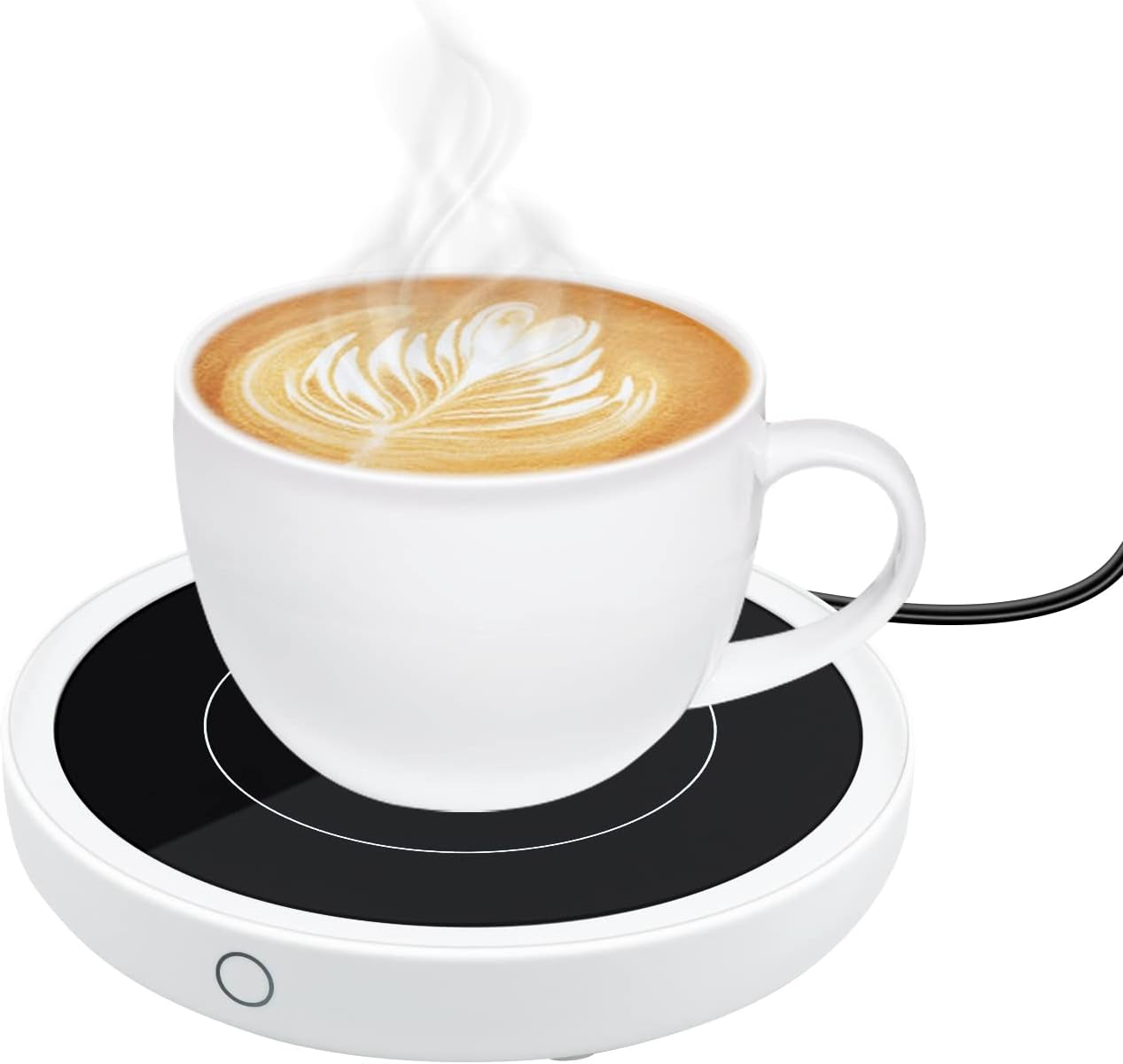 Coffee Mug Warmer with 3 Temperature Settings,Mcbazel Electric Smart Beverage Mug Warmer Cup Warmer with Touch Button & Light Indicator,Cup Mug Warmer Heated Coaster for Home Office Coffee Cup Warmer