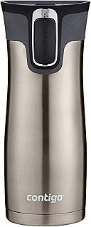 Contigo West Loop Stainless Steel Travel Mug with AUTOSEAL Lid, 16oz., Stainless Steel/Black