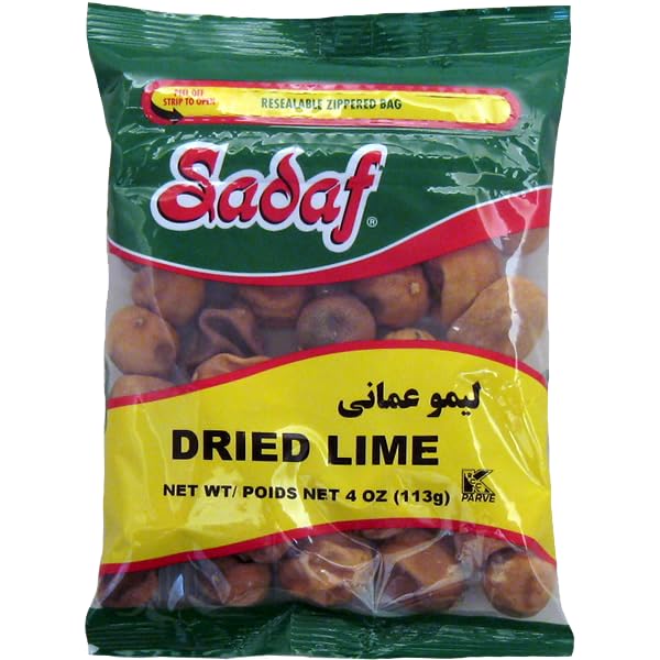 Sadaf Dried Limes - Jumbo Dried Limes for Cooking and Food Flavoring - Lemon Omani - Persian Limes - Middle Eastern Cuisine - Kosher - 4 Oz Resealable Bag