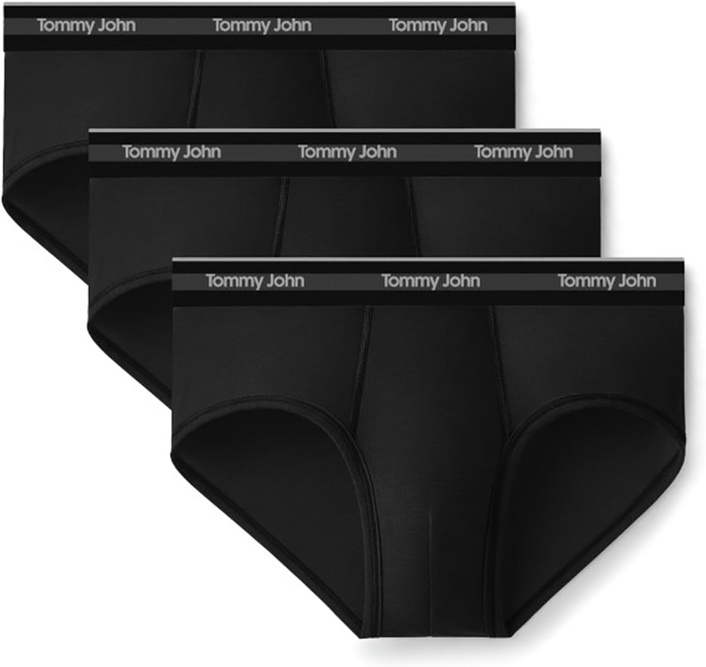 Tommy John Men's Comfort Micro Brief Underwear - 3-Pack, Brushed Microfiber for Comfort, 4-Way Stretch & Stay-Put Waistband