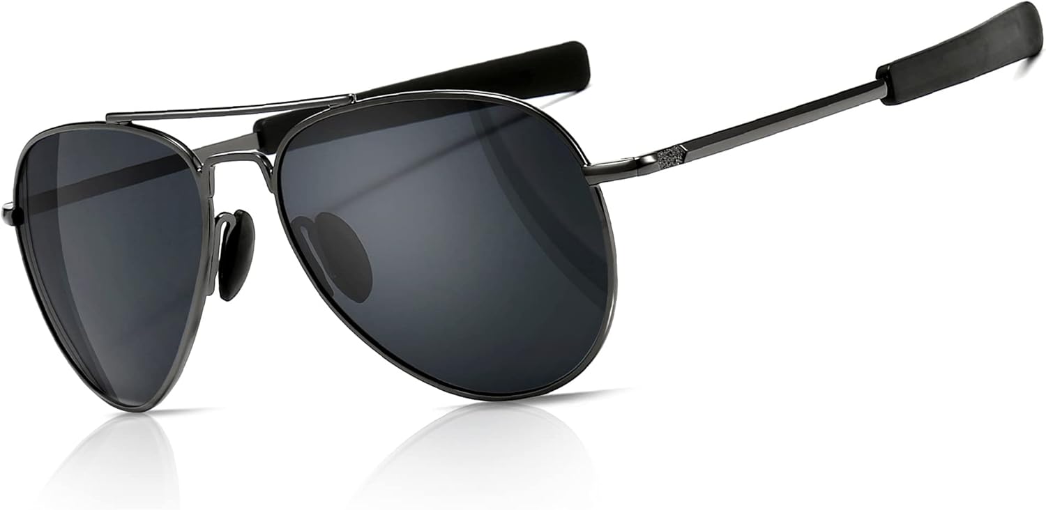 SUNGAIT Aviator Sunglasses For Men Polarized Military Style 100% UV400 Protection