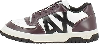 Armani Exchange Men's Leather Logo Low Top Lace Up Sneaker