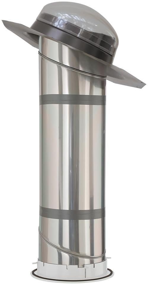 Velux TGR 010 1000 Sun Tunnel, 10" Tubular Skylight High Impact Polycarbonate Dome w/Rigid Tunnel & Low-Profile Flashing