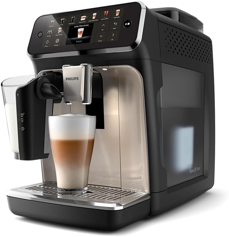 Versuni Philips EP5547/90 Fully Automatic LatteGo Espresso Machine 5500 Series SilentBrew Technology Quick Start Aromatic Coffee from Freshly Ground Beans 20 Hot and Cold Drinks Black Chrome