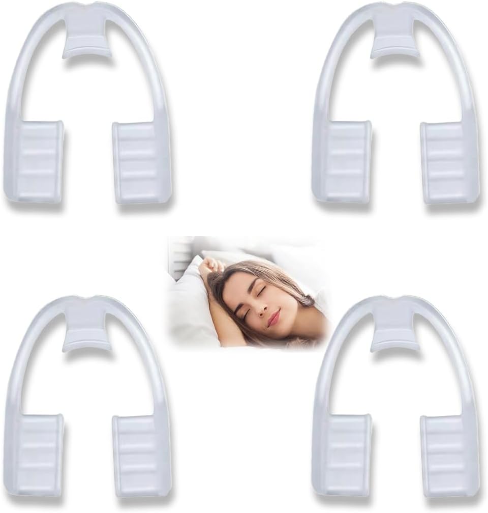 JAZOKA 4 Pcs Teeth Grinding Night Guard for Adults Anti Grinding Guard Protectors from Damaging Teeth Mouth Guard for Sleeping for Upper and Lower Jaw