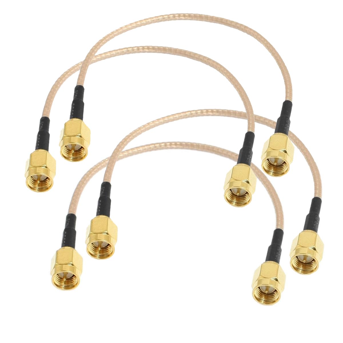 SMA Male to SMA Male Cable 6 inch, Pack of 4, RG316 SMA Coaxial Cable Extender for Antenna Extension