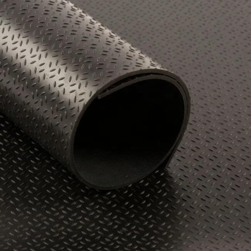 Rubber Matting Roll | 9.5m x 1.2m Small Diamond Rubber Flooring Mat for Garage Floor, Van, Gym, Shed | Black 3mm Thick Heavy Duty Indoor Outdoor Industrial Non Slip Waterproof Sheet