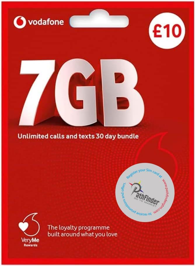 Vodafone Pay As You Go Sim Card- Includes Standard, Micro & Nano Triple SIM Card For All devices- Calls, Texts and Data (Pathfinder Retail Pack with exclusive offers)