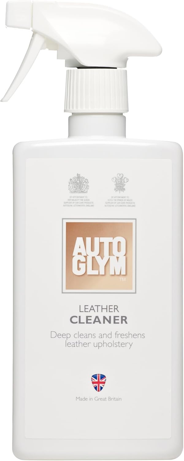 Autoglym Leather Cleaner, 500ml - Car Leather Cleaner Deep Cleans and Freshens Automotive Leather Upholstery, white