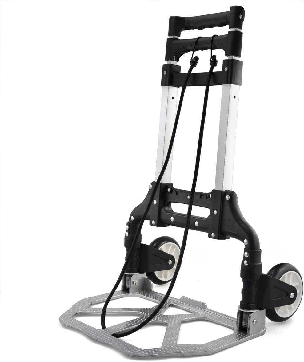 Yaheetech Aluminium Folding Foldable Hand Trolley, Sack Truck Barrow Cart, Heavy Duty Industrial Hand Truck, 75kg Load Capacity