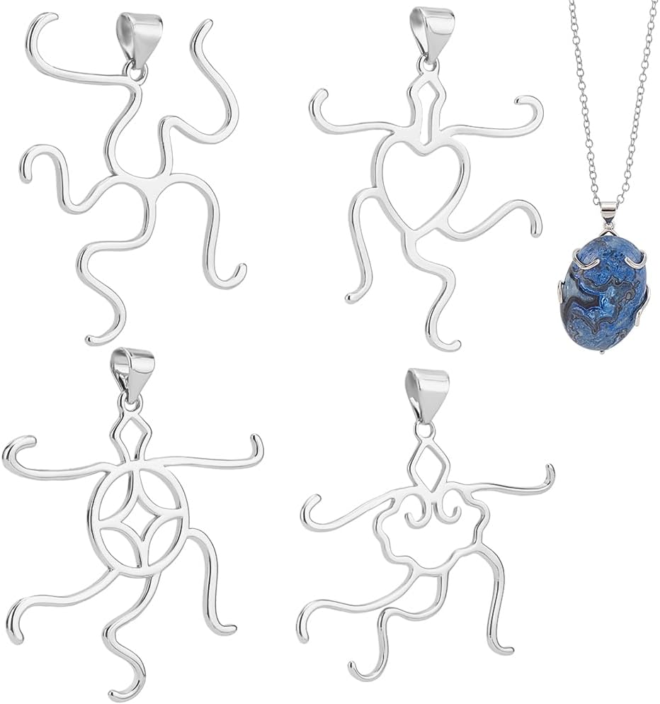 PH PandaHall 4pcs Silver and 18K Gold Adjustable Pendant Blanks, Brass Base Setting Claw Prong for DIY Women Gemstone Setting Handmade Necklace Jewelry Making