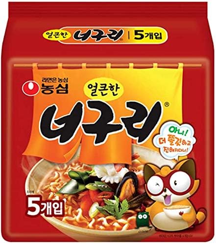 NongShim Neoguri Ramyun Seafood & Spicy Flavor Korean Instant Noodle, Pack of 10