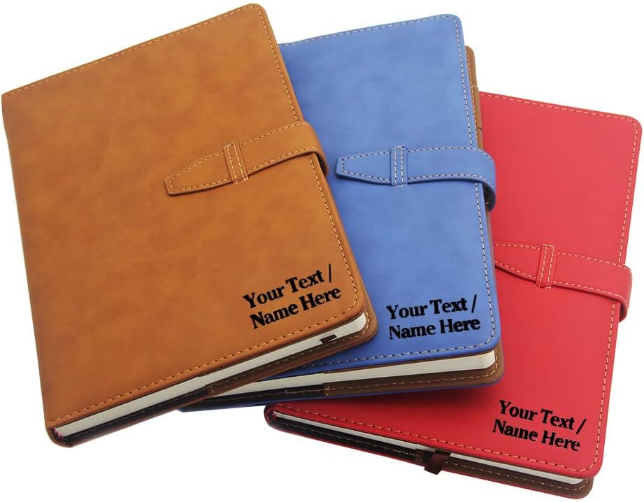 howson london Personalised PU Leather Notebook Diary Business A5 Size Buckle Diary Notepad New Lined Hardback Journal Diary Leather Bound Notebook Graduation Teachers Gift for Christmas(Red)