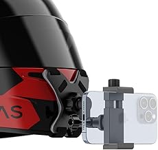 SOH Updated Motorcycle Helmet Chin Strap Mount with Phone Clip Compatible with iPhone 15 Pro Max/14/13 Pro/Mini/Samsung,Google,LG, Pixel, Huawei, Xiaomi,All Smartphones（New）