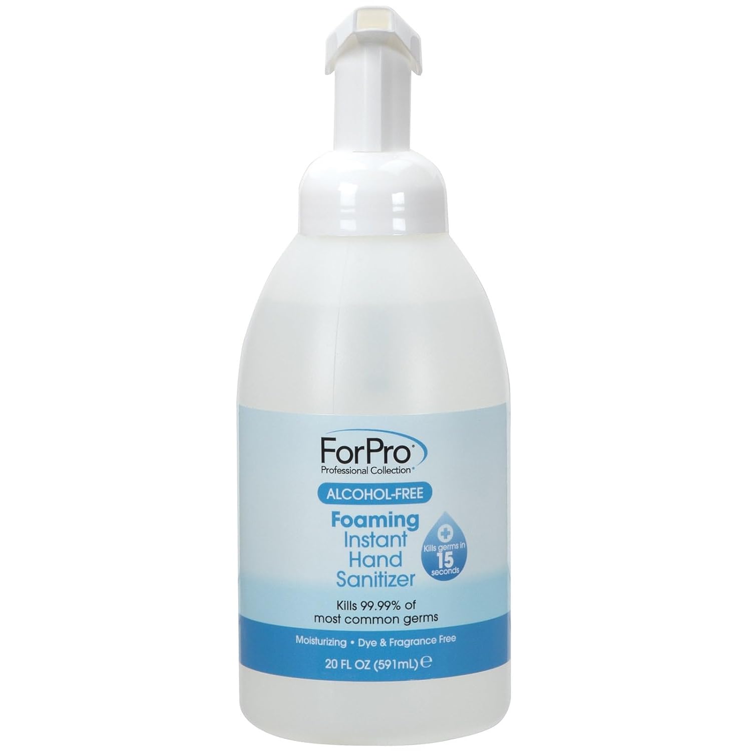 ForPro Professional Collection Alcohol-Free Foaming Instant Hand Sanitizer, Moisturizing, Dye and Fragrance Free Sanitizer, 20 Fl Oz
