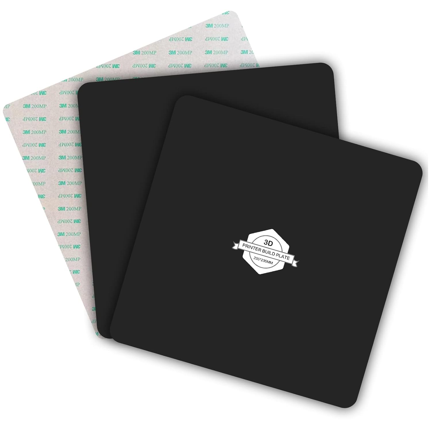 TIOPY 3D Printer Build Surface Set 235 x 235MM, 2 Pcs Magnetic Build Surface +1Pcs Magnetic Adhesive Base, Flexible Removable Magnetic Hot Bed Sticker, for Ender 3/Ender 3 Pro/Ender 3V2/Ender 5 Pro