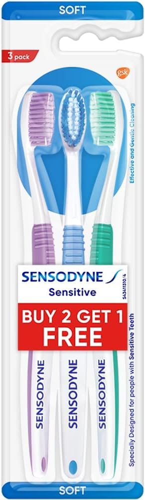 Sensitive Tooth Brush with Soft Rounded bristles for Adults, Pack of 3 Senso-dyne Toothbrush: