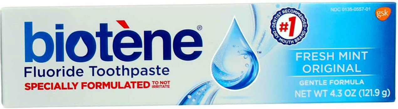 Biotene Fluoride Toothpaste, Fresh Mint, 4.3 oz Tubes - (Pack of 4)