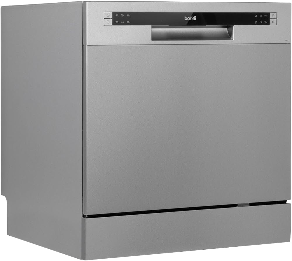 Silver Worktop Dishwasher - 8 Place Settings - Portable Tabletop Dish Washer