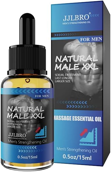 Natural Male XXL Extra Power Strength Massage Essential Oil - Men's Strengthening Massage Oil for Huge Enhanced Size, Thickness, Strength, and Prolonged Performance