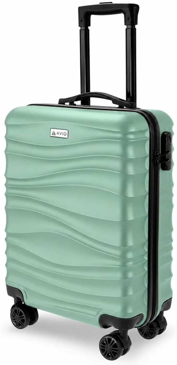 Avio Carry-On Cabin Luggage 56x45x25cm | Hard Shell Suitcase 4 Wheels