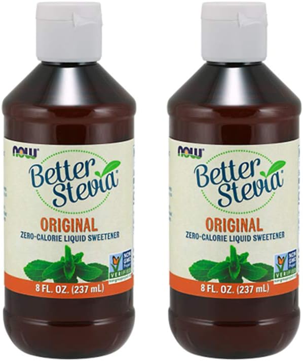 Now Foods Better Stevia Original Liquid Extract, 8 Ounce Bottle (Pack of 2)