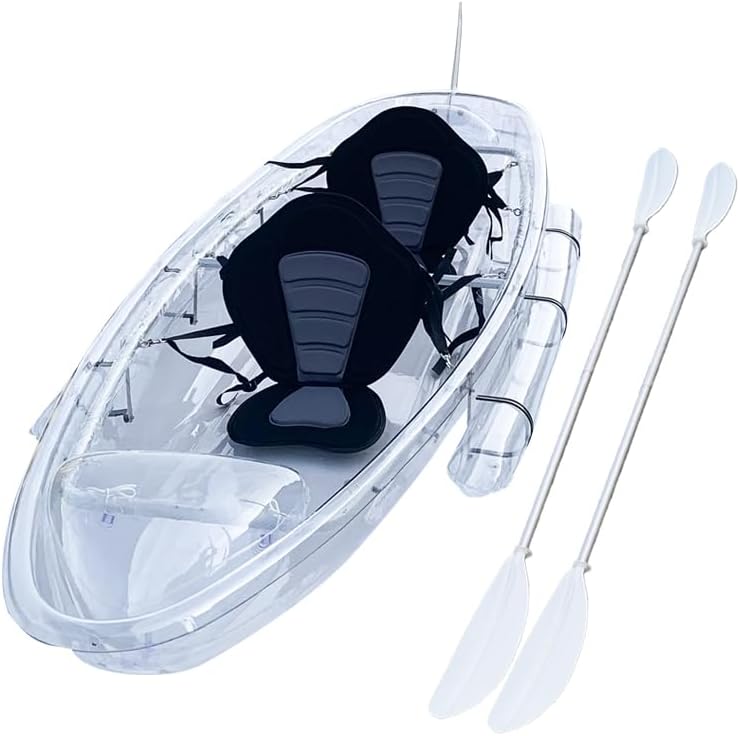 2 Seats for Adult Clear Transparent Touring See Through Kayak/Kayaks/11 Fit for Pool, Clear River/Lake/Beach/Bay/Calm Sea/Spring/Photography/Have Fun