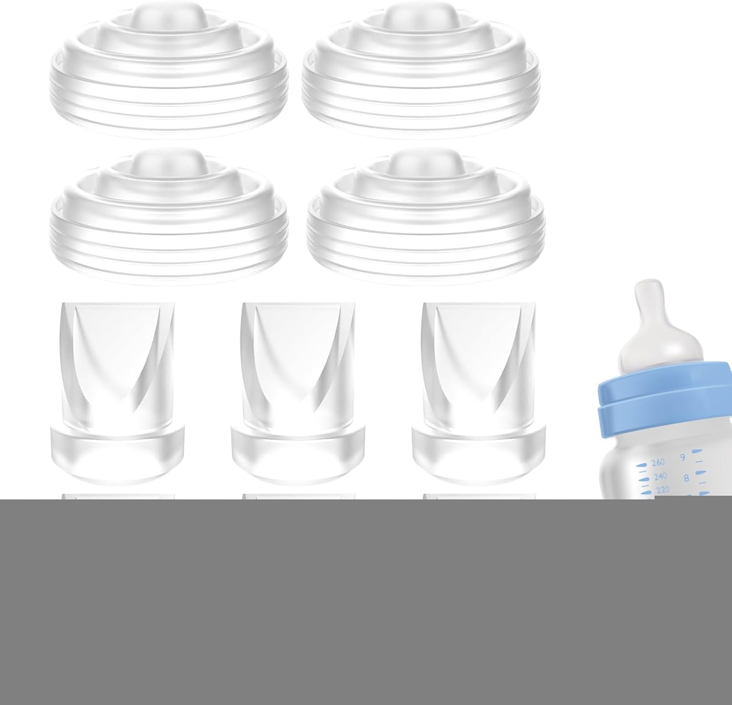 Breast Pump Parts, Breastfeeding Supplies, Nipple Extractor Kit, Lactation Support Accessories, Comfortable Safe Fit, Size for Mom, Postpartum, Hospital, Airplane, Nursery 1.69 x 1.69inches