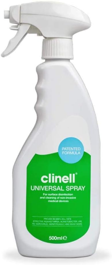 Clinell Universal Cleaning and Disinfectant Spray for Surfaces - 500 ml - White Universal Spray, Kills 99.9% of Germs, Quick Action, Surface Cleaning, NO Bleach