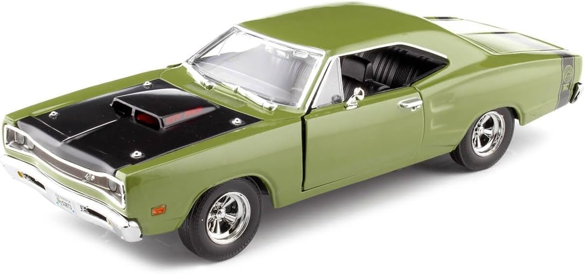 Motor Max 1969 Dodge Coronet Super Bee, Green 73315AC/GN - 1/24 Scale Diecast Model Toy Car