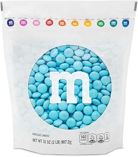 M&M’S Milk Chocolate Light Blue Candy, 2lbs of M&M'S in Resealable Pack for Baby Shower, Wedding Candy Buffet, Birthday Parties, Easter, Candy Bars, Sweet Stuff for DIY Party Favors