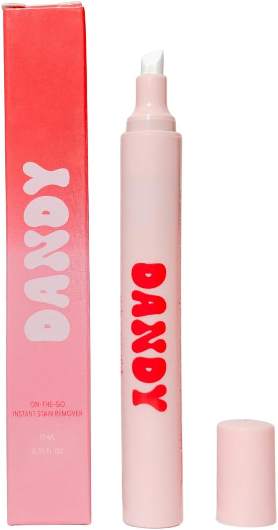 Dandy Instant Stain Remover Pen - On-the-Go Pink Stain Remover for Clothes, Wine, Coffee, Makeup & Food | Portable & Fast Acting | Ideal for Travel, Work, School