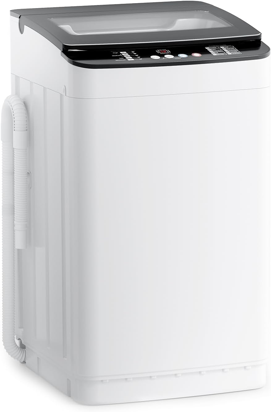 Auertech 27 lbs Portable Washing Machine, Fully Automatic Portable Washer with LED Display, 10 Wash Cycles, 5 Water Levels, 24H Delays, Top Load Washing Machine for Apartment, RV, Dorm, Home