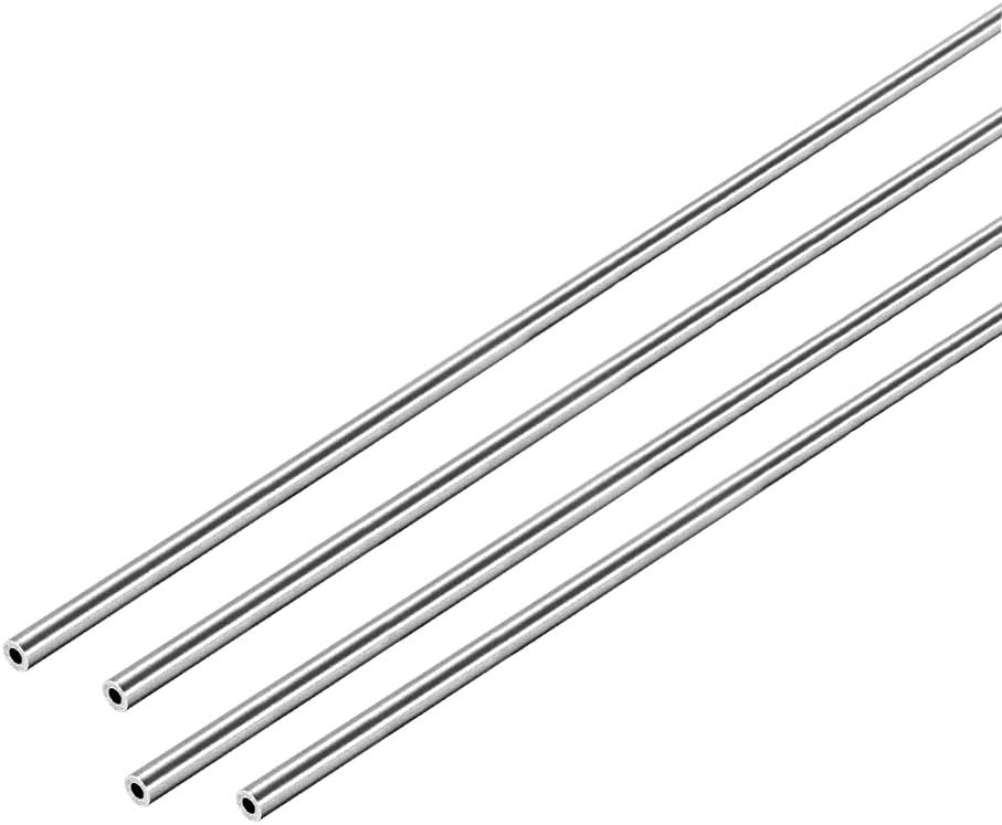 uxcell 304 Stainless Steel Round Tubing 4mm OD 1mm Wall Thickness 250mm Length Seamless Straight Pipe Tube 4 Pcs