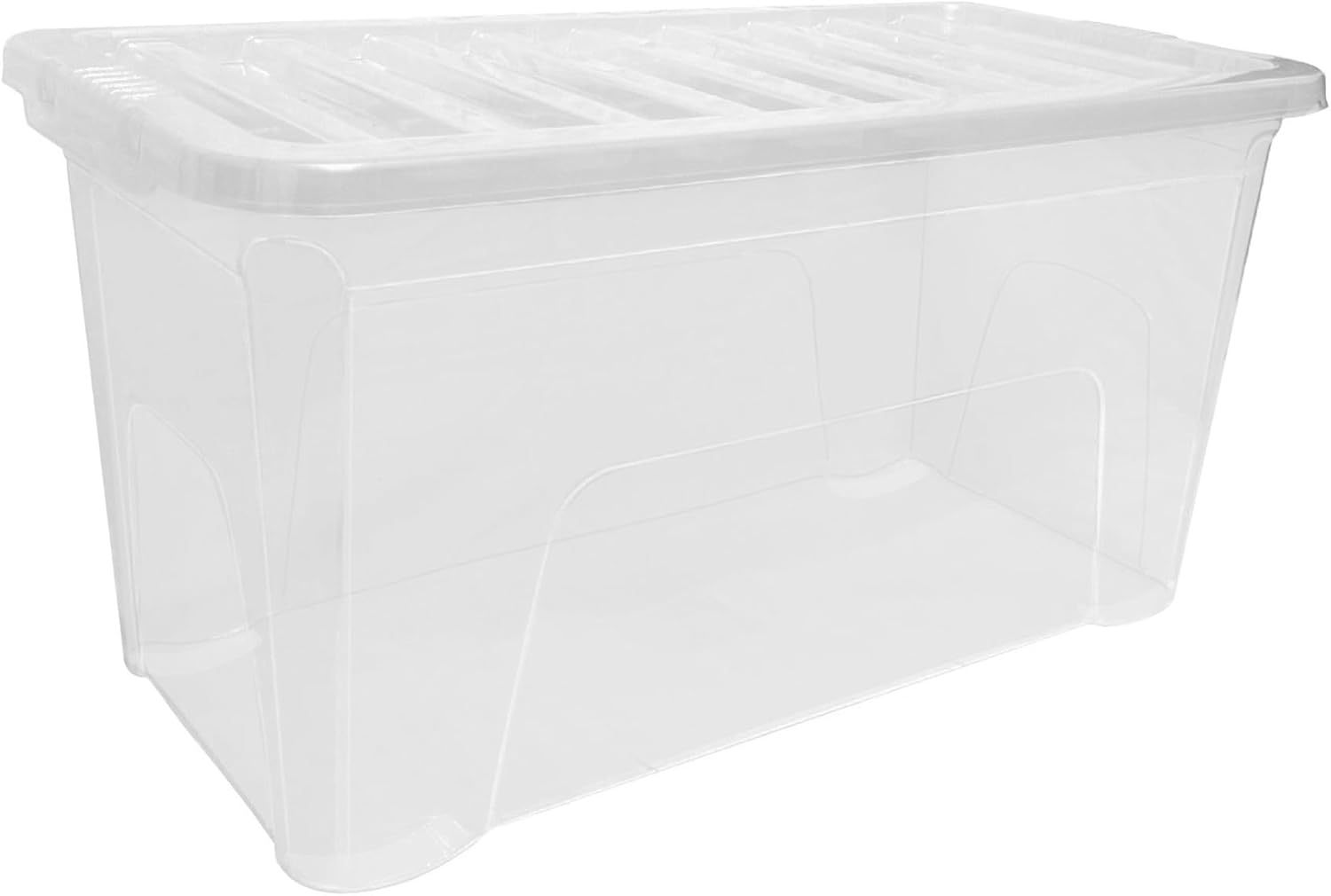 simpa 110L XL Stackable Plastic Storage Box with Clear Lid - 42cm (H) x 79.5cm (L) x 40cm (W) - Single Box