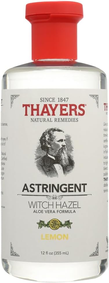 Thayers Witch Hazel Astringent with Aloe Vera Formula, Lemon, 12 Fluid Ounce (Pack of 2)