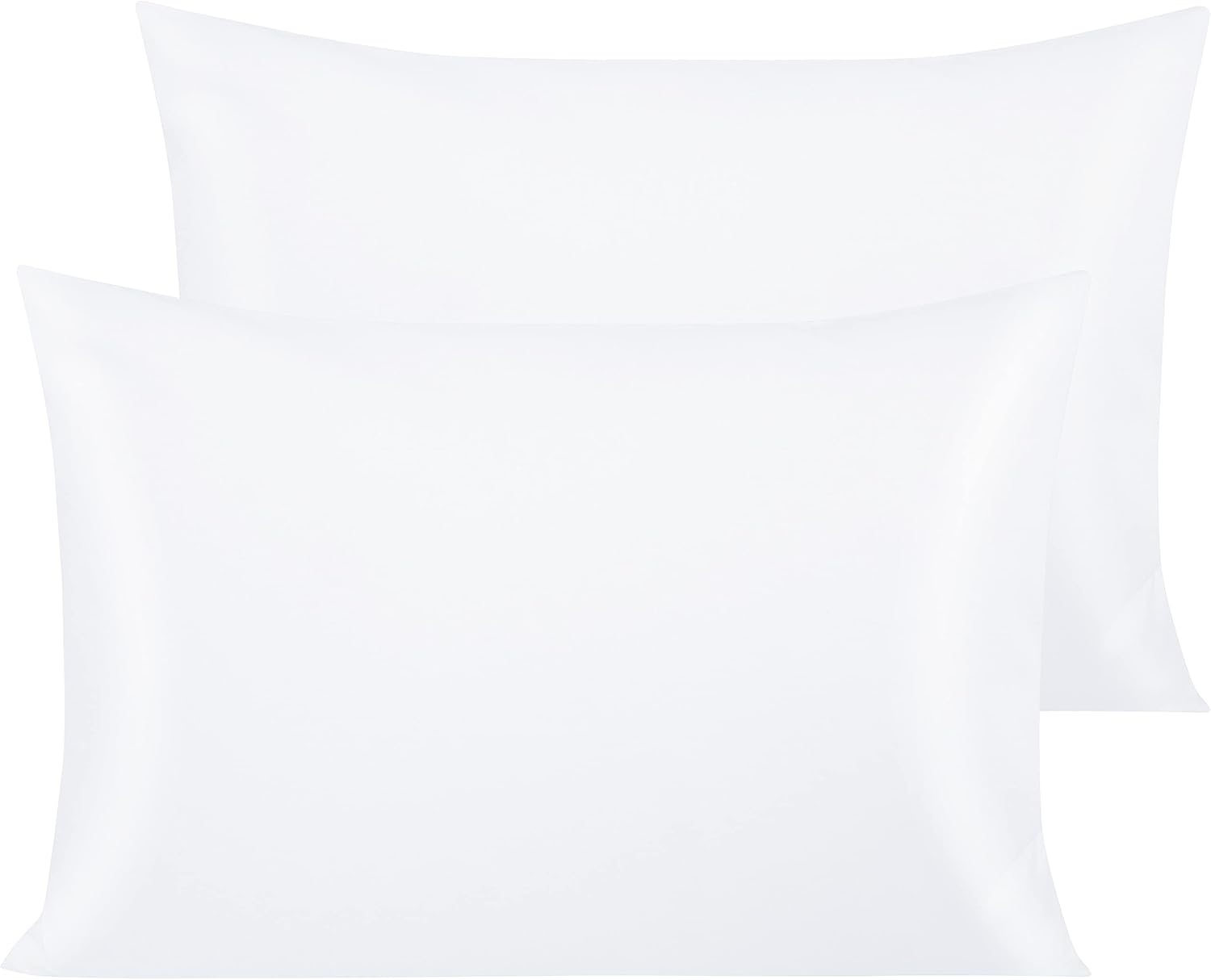 NTBAY 2 Pack 500 Thread Count 100% Egyptian Cotton Pillow Cases, Super Soft Cozy and Breathable Envelope Closure Standard Pillowcases, 50x75 cm, White