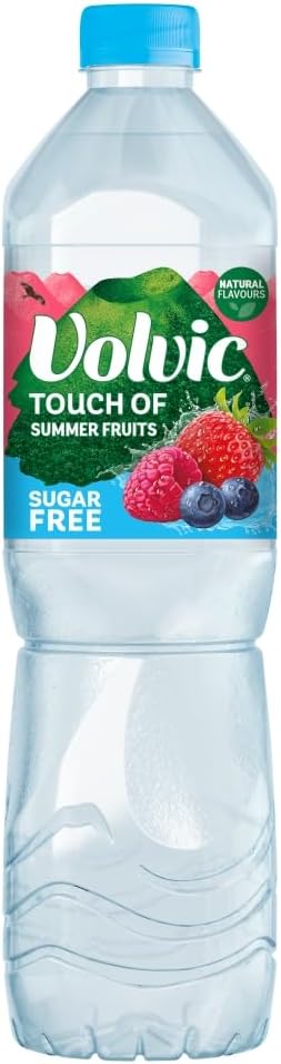 Volvic Touch of Fruit Sugar Free Summer Fruits Natural Flavoured Water, 1.5 Litre