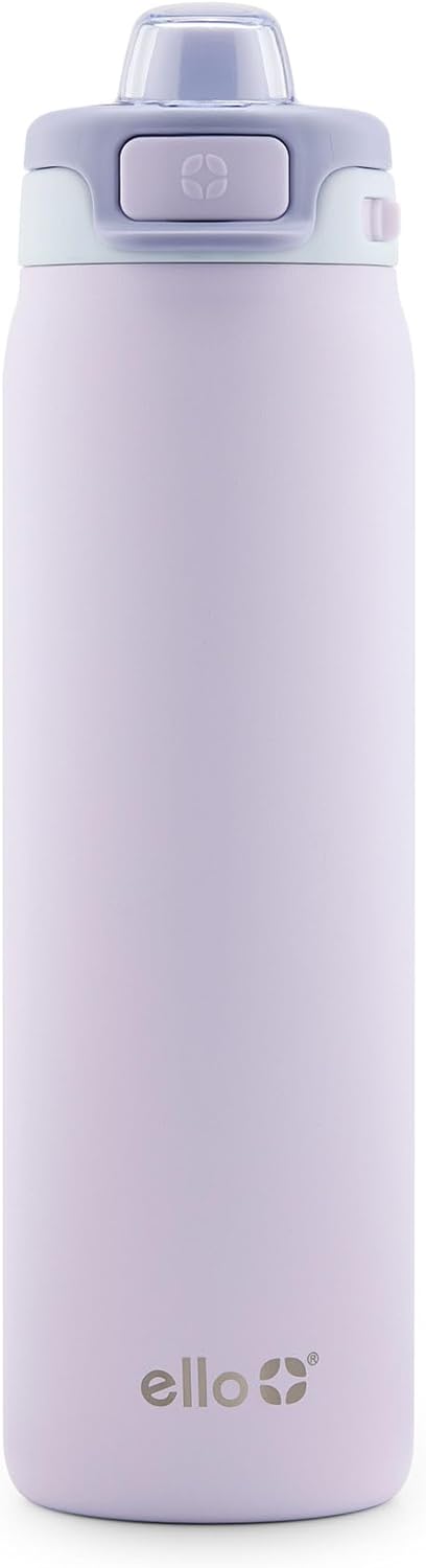 Ello Pop & Fill Stainless Steel Water Bottle with Quick Fill Technology, Double Walled Vacuum Insulated Metal, Leak Proof Locking Lid, Sip & Chug, BPA Free, Holiday Gift for Him Her, 22oz, 32oz, 40oz