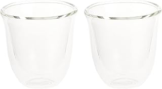 De'Longhi DeLonghi Double Walled Thermo Espresso Glasses, Set of 2, Regular, Clear, 90 milliliters