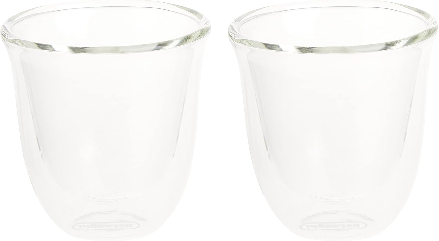 De'Longhi DeLonghi Double Walled Thermo Espresso Glasses, Set of 2, Regular, Clear, 90 milliliters