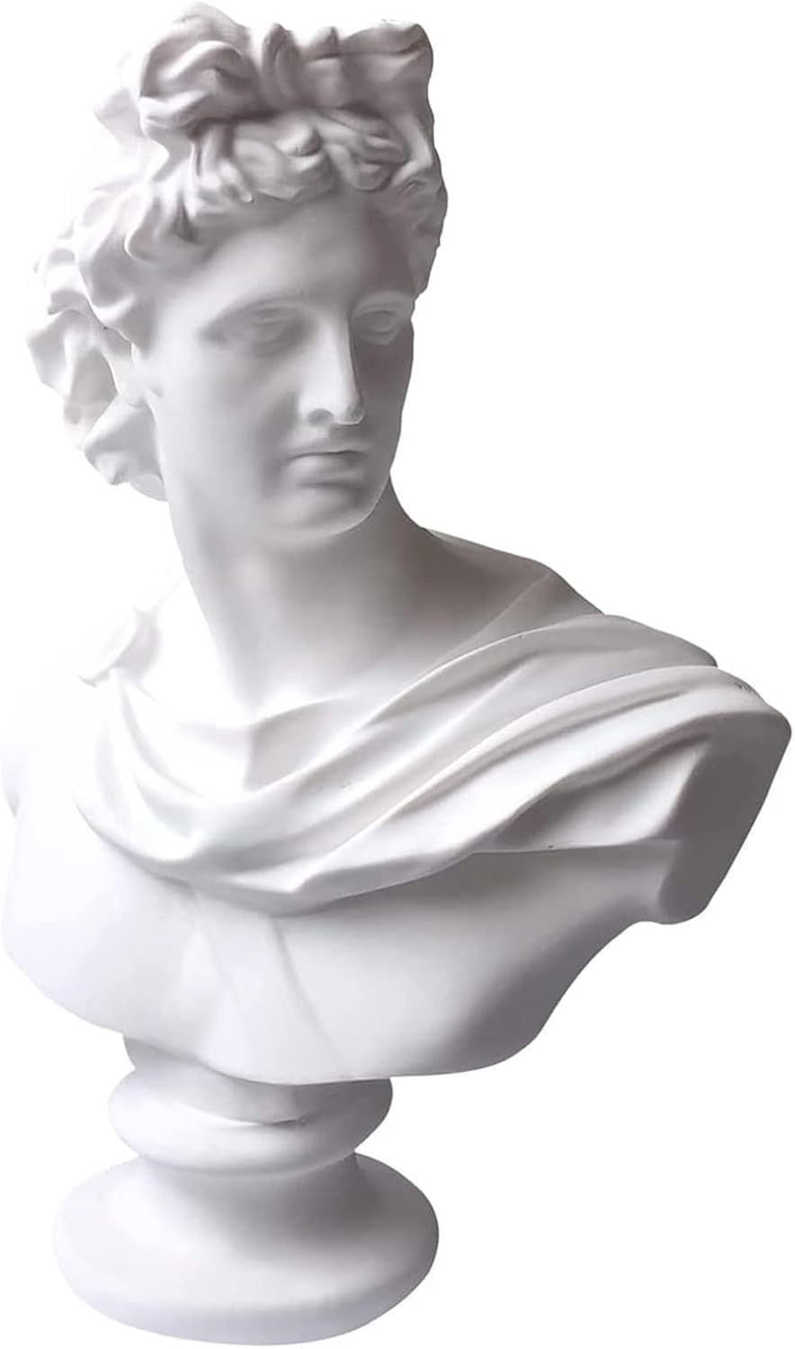 YiYFiT Resin Bust Statue Figurine,6”15cm Greek Mythology God Apollo Bust Sculpture figurine for Home Ornament Office Bookshelf Decor Sketch Practice DIY Art Gift-Apollo