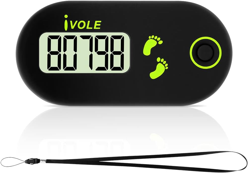Flintronic Mini Pedometer 3D Walking Pedometer, Portable Sports Pedometer with Clip Lanyard, Track Steps in Real Time, Pedometer for Older Kids/Fitness Men/Women/Elders