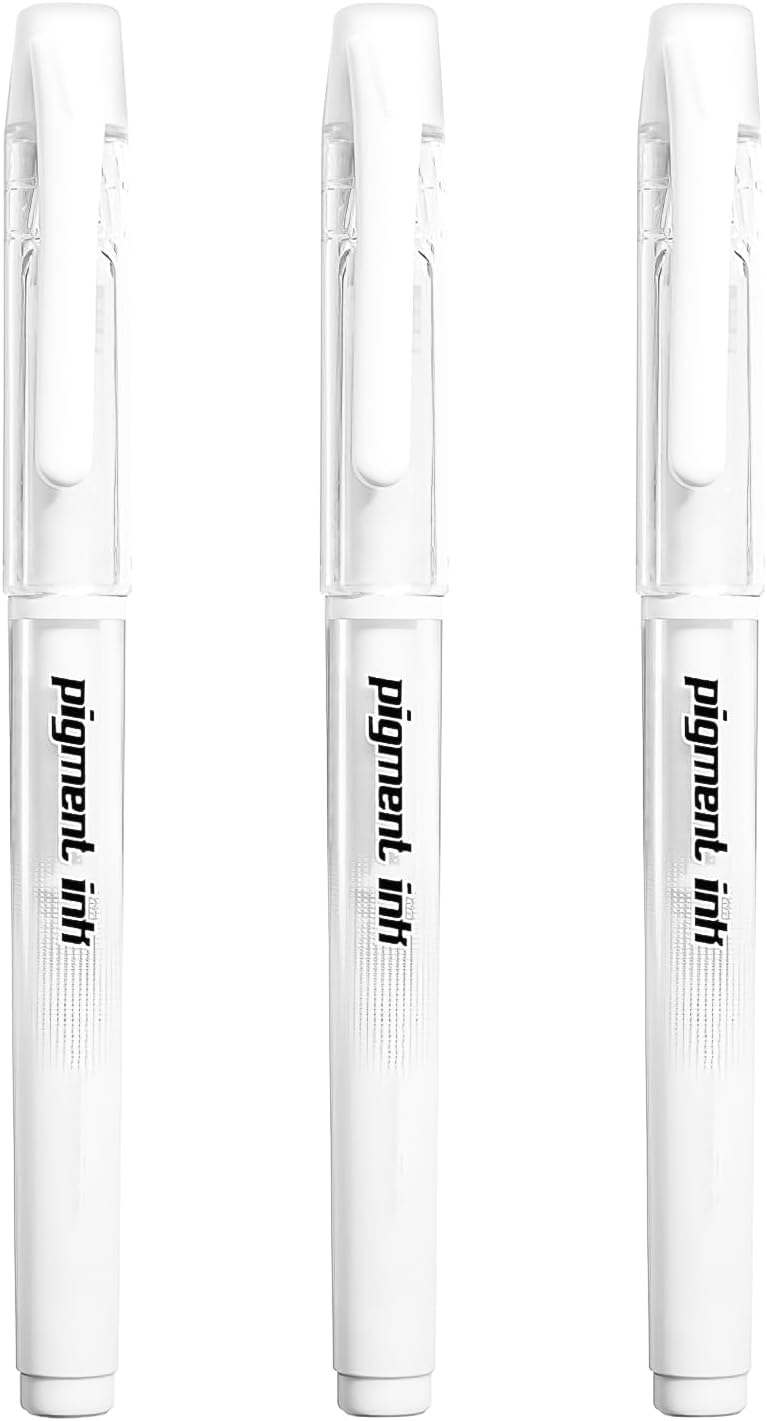 3 Pack White Gel Pens for Black Paper 1mm White Fine Liner Art Pen Ballpoint Pen Highlighter Archival Gel Ink Rollerball for School Artists Drawing Sketching Writing Illustration Coloring Books
