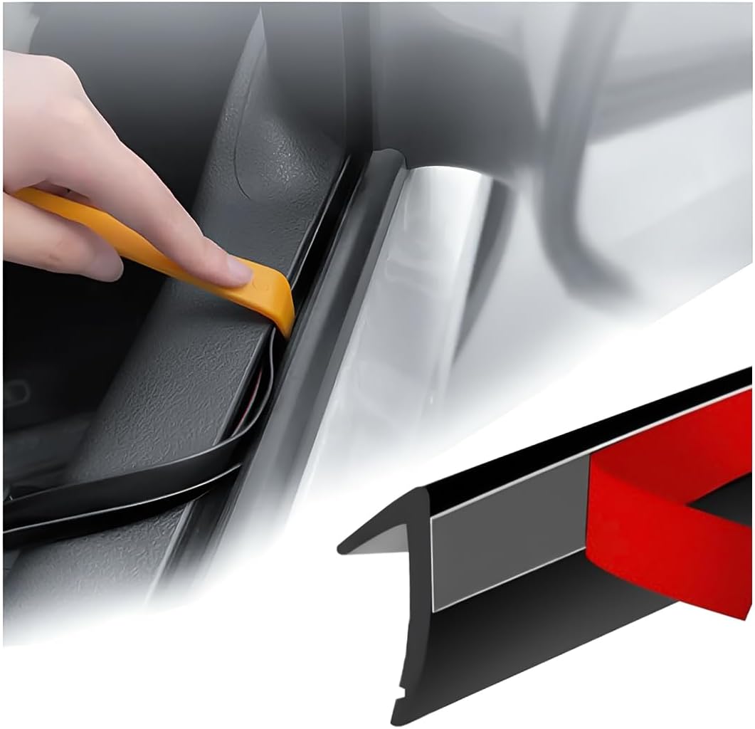 Car Door Seal Strip, 13Ft L Shaped Self Adhesive Soundproofing Vehicle Weather Stripping, Dustproof Automotive Doors Windows Trunk Edge Trim, Universal for SUV RV Truck