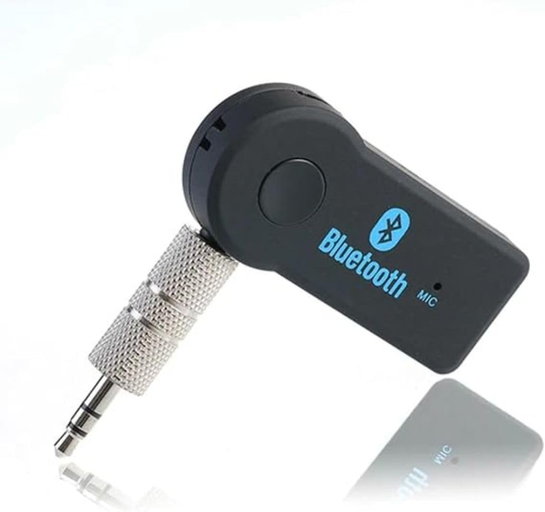 Wireless Aux Bluetooth Adapter Receiver 3.5mm, Bluetooth Car Adapter Receiver Audio Wireless Aux Bluetooth Transmitter compatible with Car, Headphones, Hands-free Calls, Plug & Play, Black.