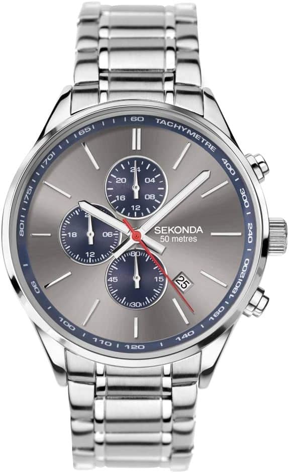 Sekonda Mens Grey Chronograph Dial Bracelet Watch 1712